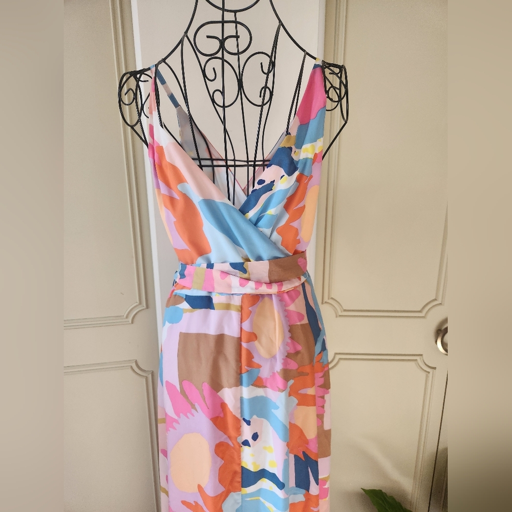 AQUA Exclusive To Bloomingdales Colorful Floral Wrap Dress - Picture 10 of 16